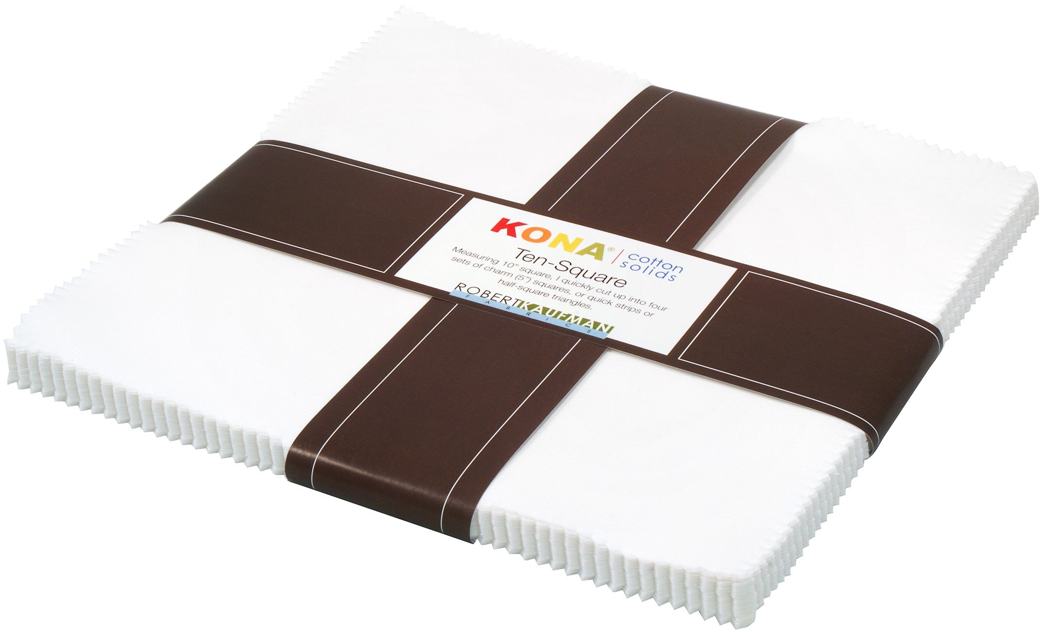 10in Squares Kona Solids White Colorway 42pcs