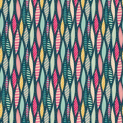 118" Paradise Birds Feathers Navy Wideback Fabric per yard PBS Fabrics