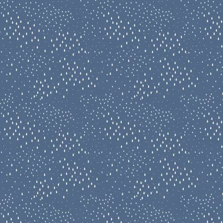 Clothworks Sky Adventures Starry Rain quilting fabric in Navy