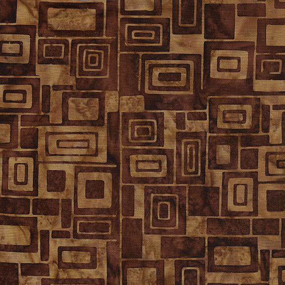 Island 122153081 / Rectangles-Spiced Nutmeg 45" Fabric Per Yard