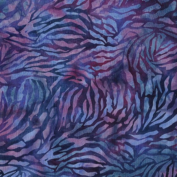 Essence Tiger Stripe-Multi Purple Magenta Batik 44"/45" Fabric Per Yard