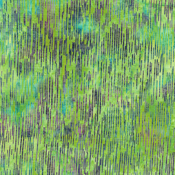 Essence Streamers-Green Lemongrass Batik 44"/45" Fabric Per Yard