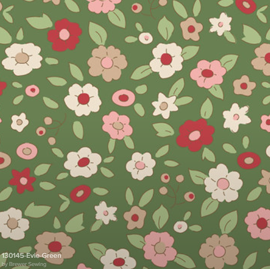 Tilda Creating Memories Winter Evie quilting cotton fabric in Green