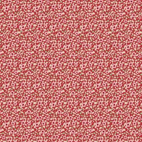 Tilda Creating Memories Winter Brie quilting cotton fabric in Red