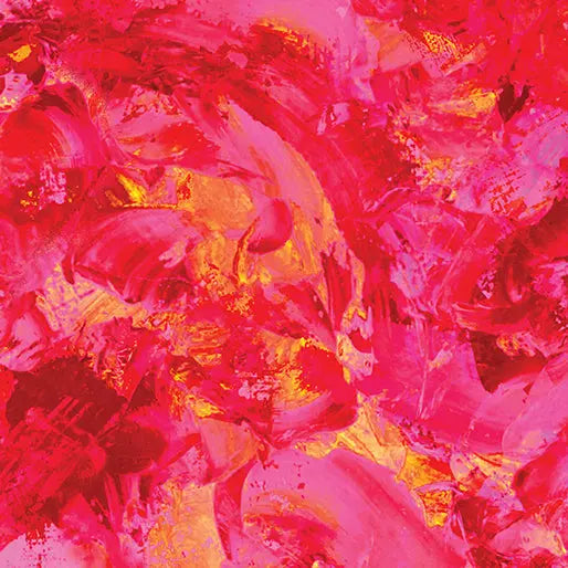 Pink Paint Splash Azalea Cotton Wideback Fabric per yard