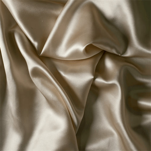 Runway Silks Beige Stretch Silk Charmeuse Fabric - Reorderable