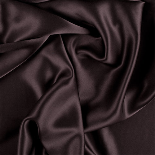 Runway Silks Espresso Stretch Silk Charmeuse Fabric - Reorderable