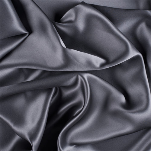 Runway Silks Gray Stretch Silk Charmeuse Fabric - Reorderable