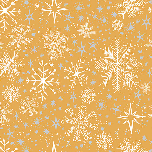 Snow Frost Gold Cotton 44"/45" Fabric Per Yard