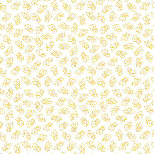 Flutter By White/Maize Cotton 44"/45" Fabric Per Yard