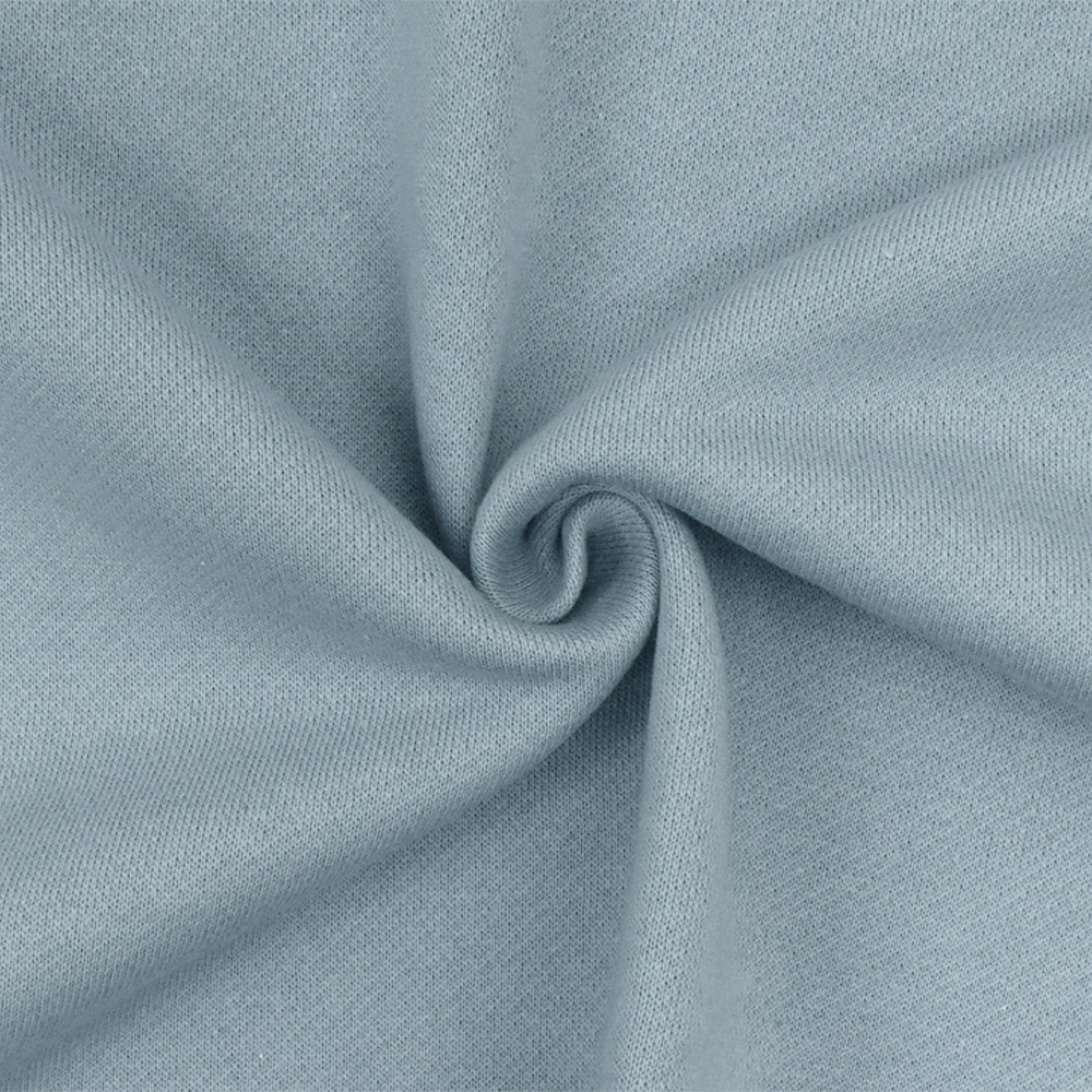 Ash Sky Blue 19 oz Cotton Sweatshirt Fleece Knit Fabric - Heavy Weight