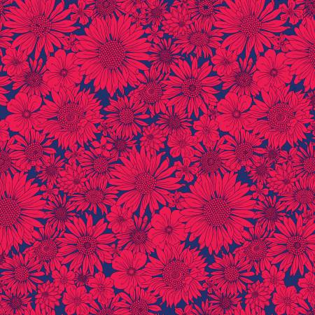 Benartex Paradise Park the gazebo quilting cotton fabric in Raspberry