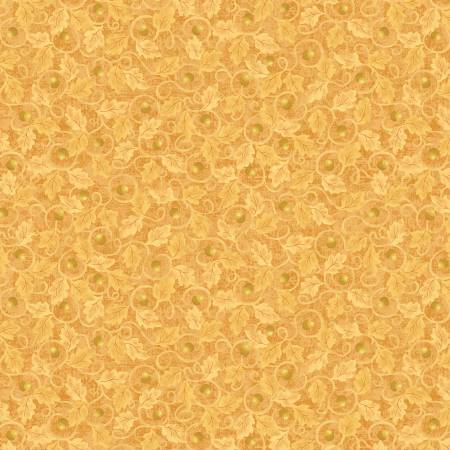 Benartex Autumn Breeze Acorn Twirl quilting cotton in Gold