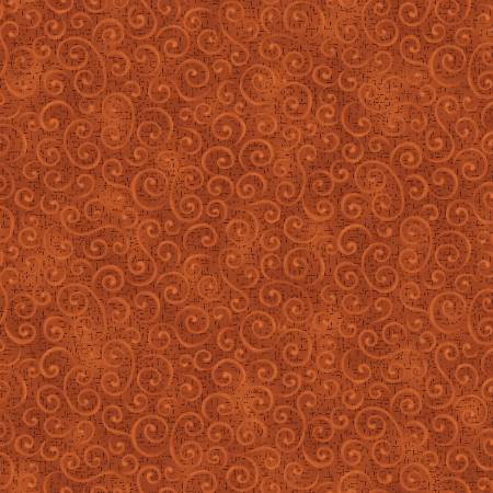 Benartex Autumn Breeze Swirling Winds quilting cotton in Chestnut