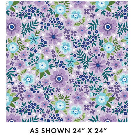 Purple Seaside Garden Lavender Cotton Wideback Fabric Per Yard