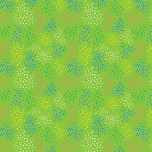 Ditsy Dots Grass Cheeto's World Cotton 44"/45" Fabric Per Yard