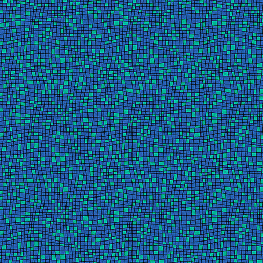 Teensy Checks Blue Cheeto's World Cotton 44"/45" Fabric Per Yard