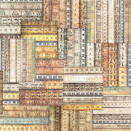 Multi Tape Measure Sew Shabby Chic Cotton 44"/45" Fabric Per Yard