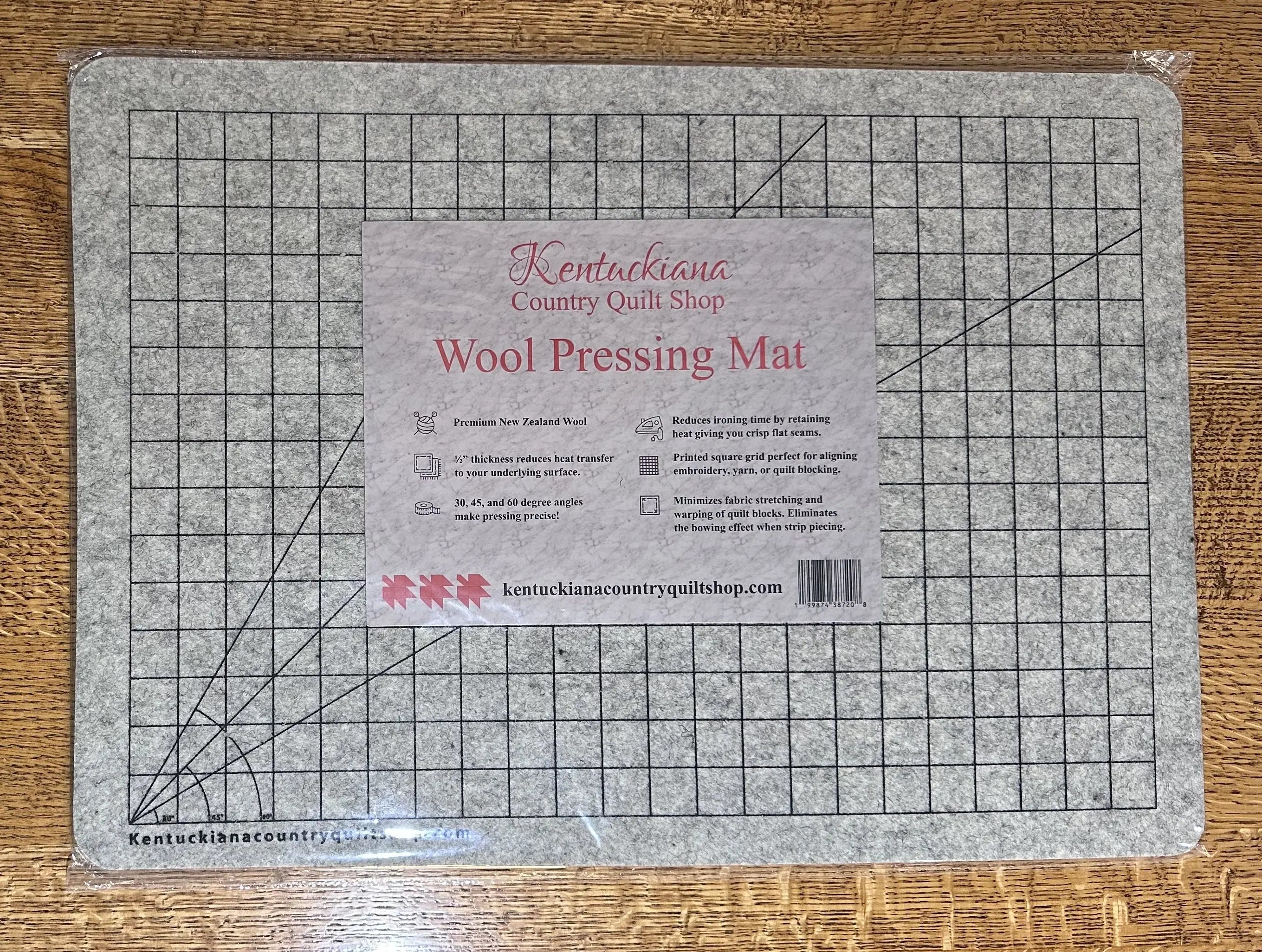 17x24 New Zealand Wool Pressing Mat - Grid Printed Kentuckiana Country Quilt Shop