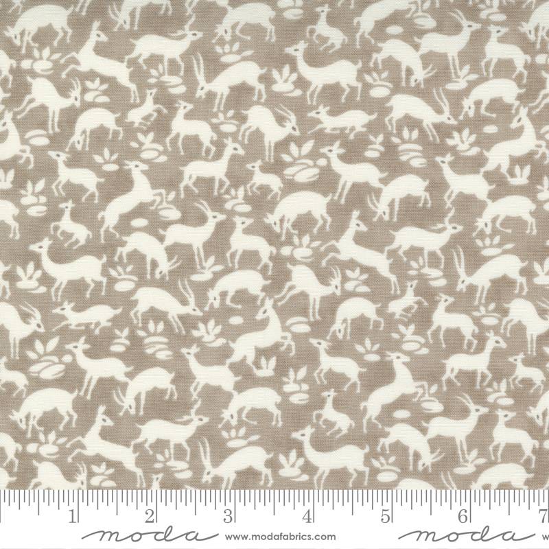 Pumpkins & Blossoms Pebble Frolicking Deer Cotton 44"/45" Fabric Per Yard