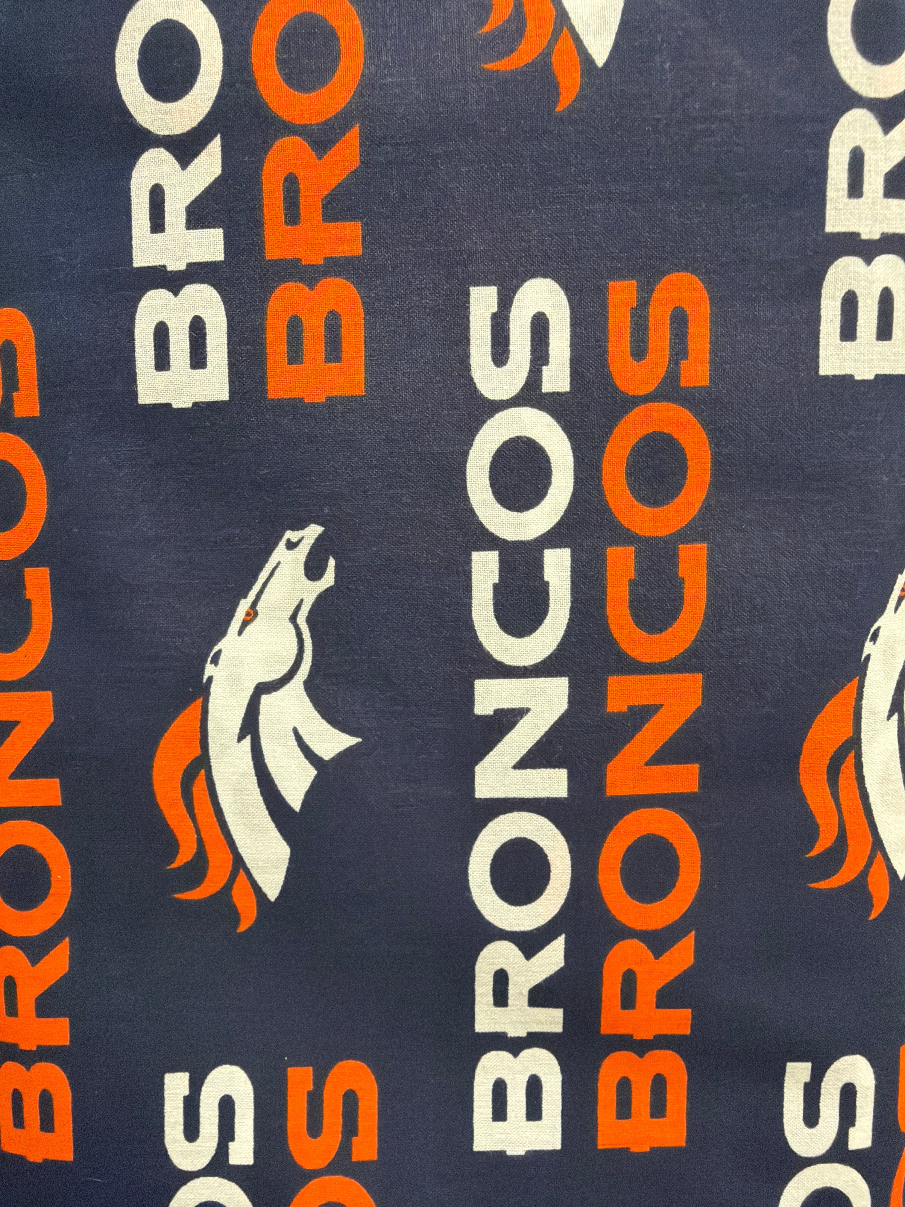 Navy Denver Broncos Pro Logo 45" wide fabric per yard