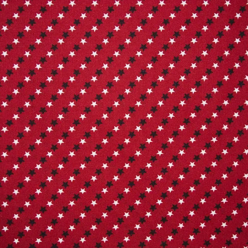 Homespun Patriotic Diagonal Stars Red Cotton 44"/45" Fabric Per Yard