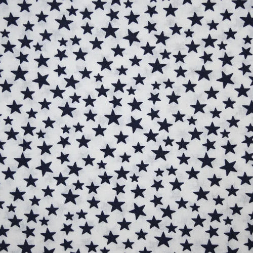 Homespun Patriotic Navy Stars on Antique White Cotton 44"/45" Fabric Per Yard