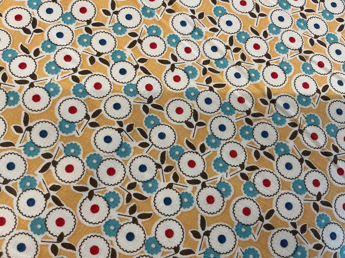 Riley Blake Lori Holt Mercantile White Flowers Marigold quilting fabric