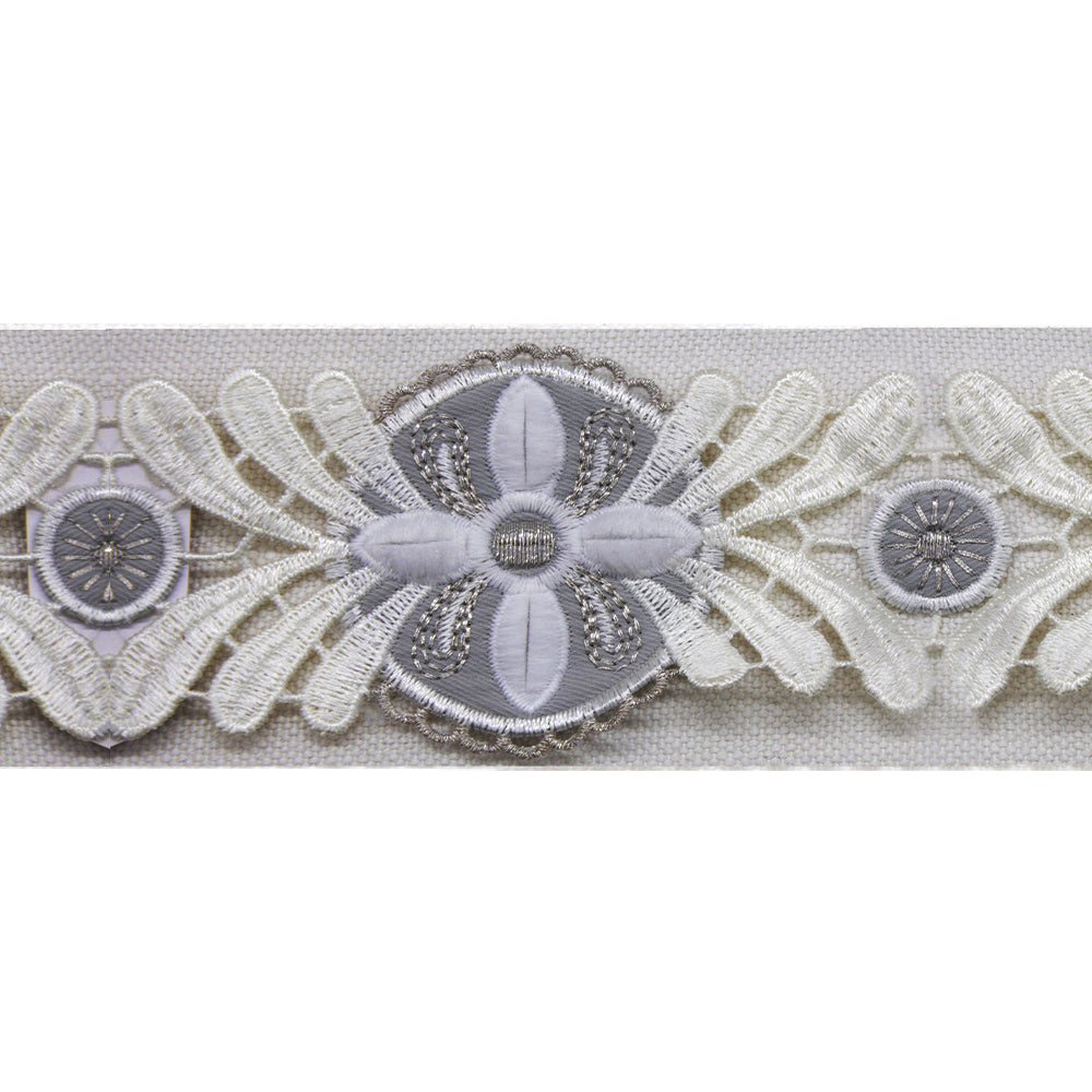 2 1/2-inch Decorative Embroidered Woven Trim Tape – 5 Yard Roll | Style BR-7562
