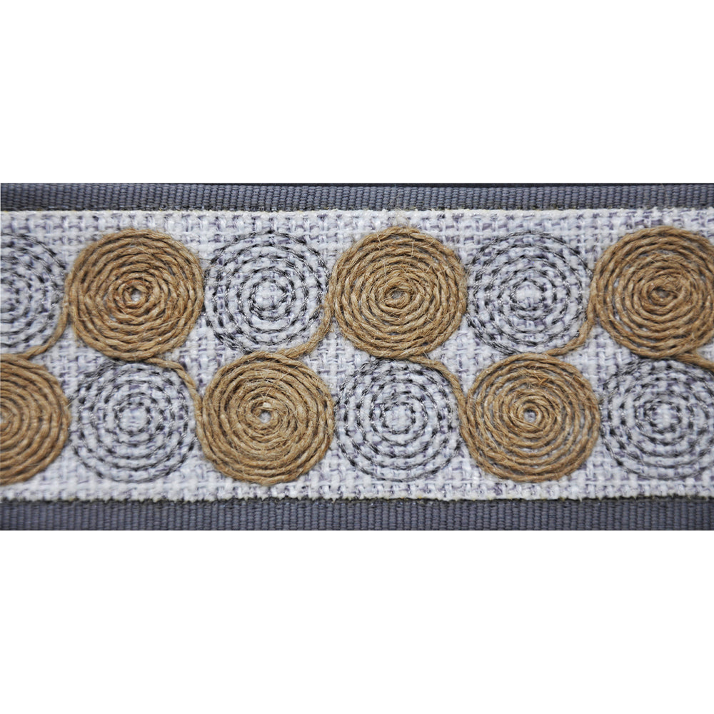 2 3/8-inch Decorative Woven Trim Tape – Circle Pattern – 5 Yard Roll | Style BR-7591