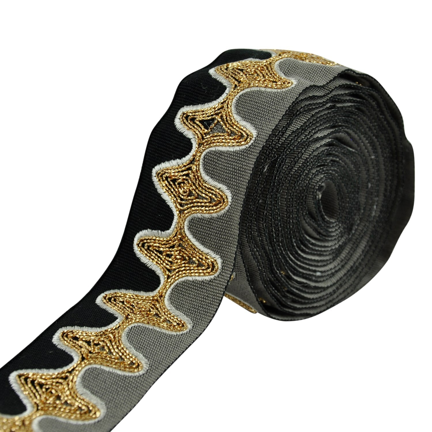 2-inch Decorative Bose Waves Embroidered Trim Tape  – 5 Yard Roll | Style BR-7533