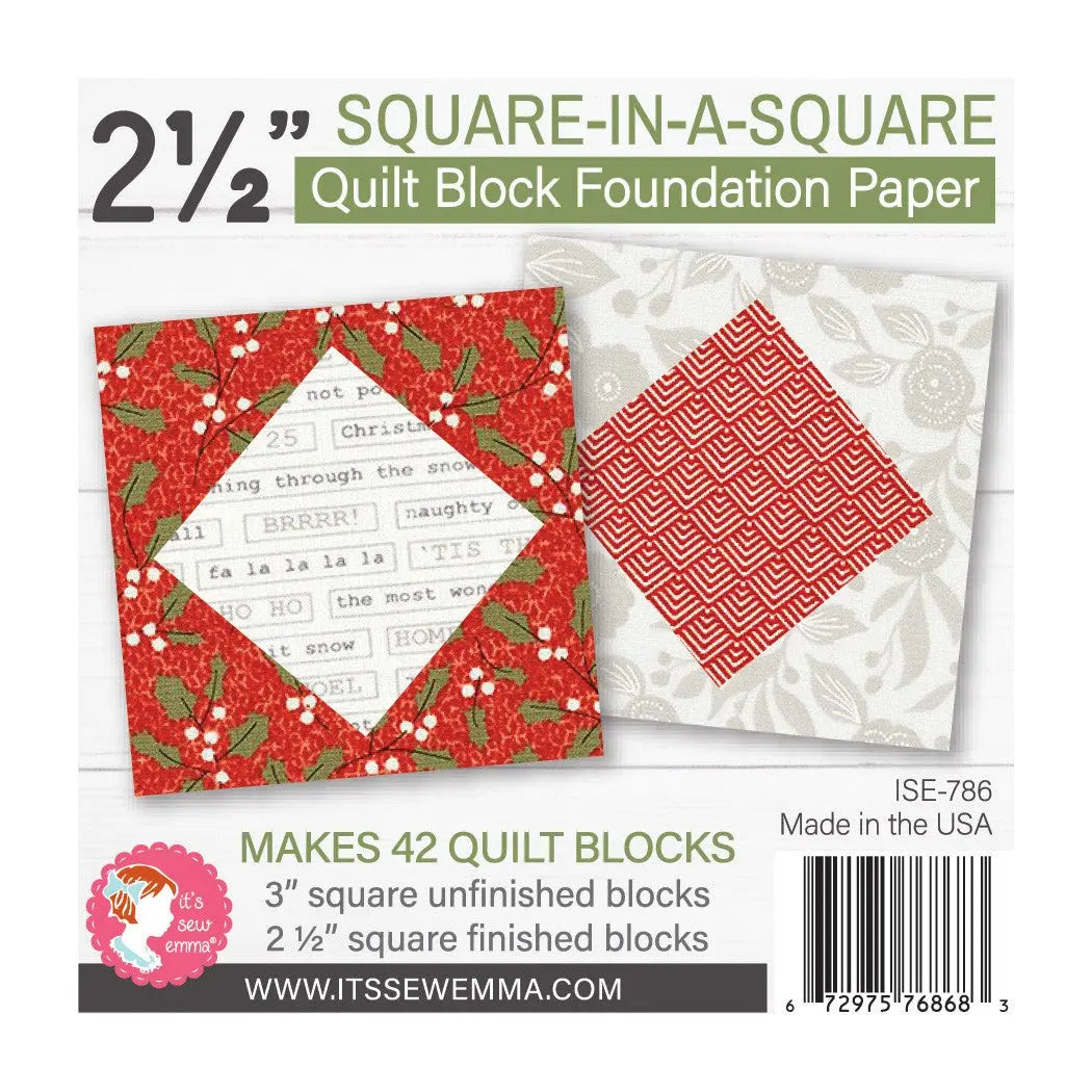 2.5in Square in a Square Quilt Block Foundation Paper - Linda's Electric Quilters
