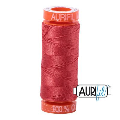 Aurifil 50wt Cotton Mako thread 2255 Dark Red Orange 200m spool