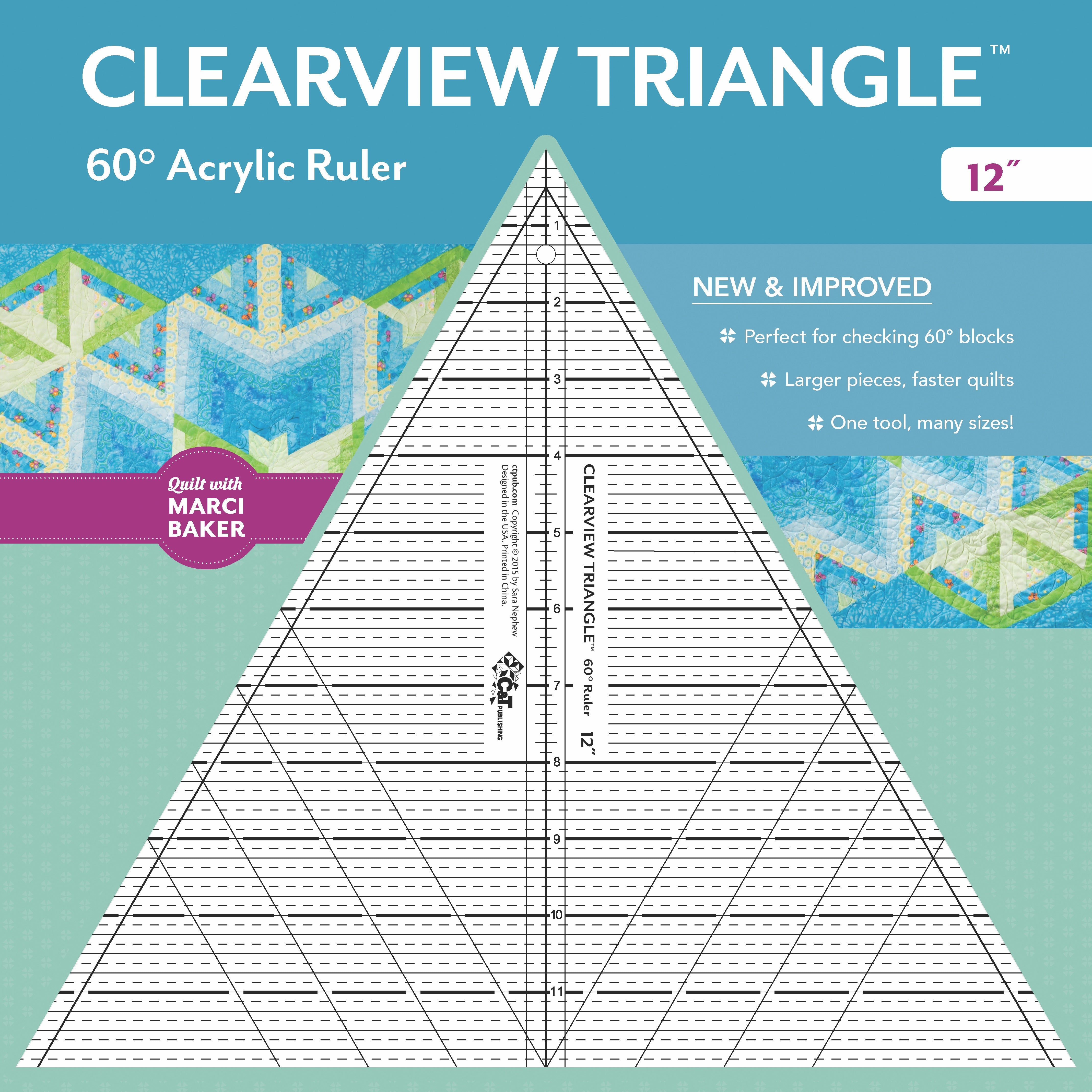 Clearview Triangle 60 Degree Acrylic Ruler 8"