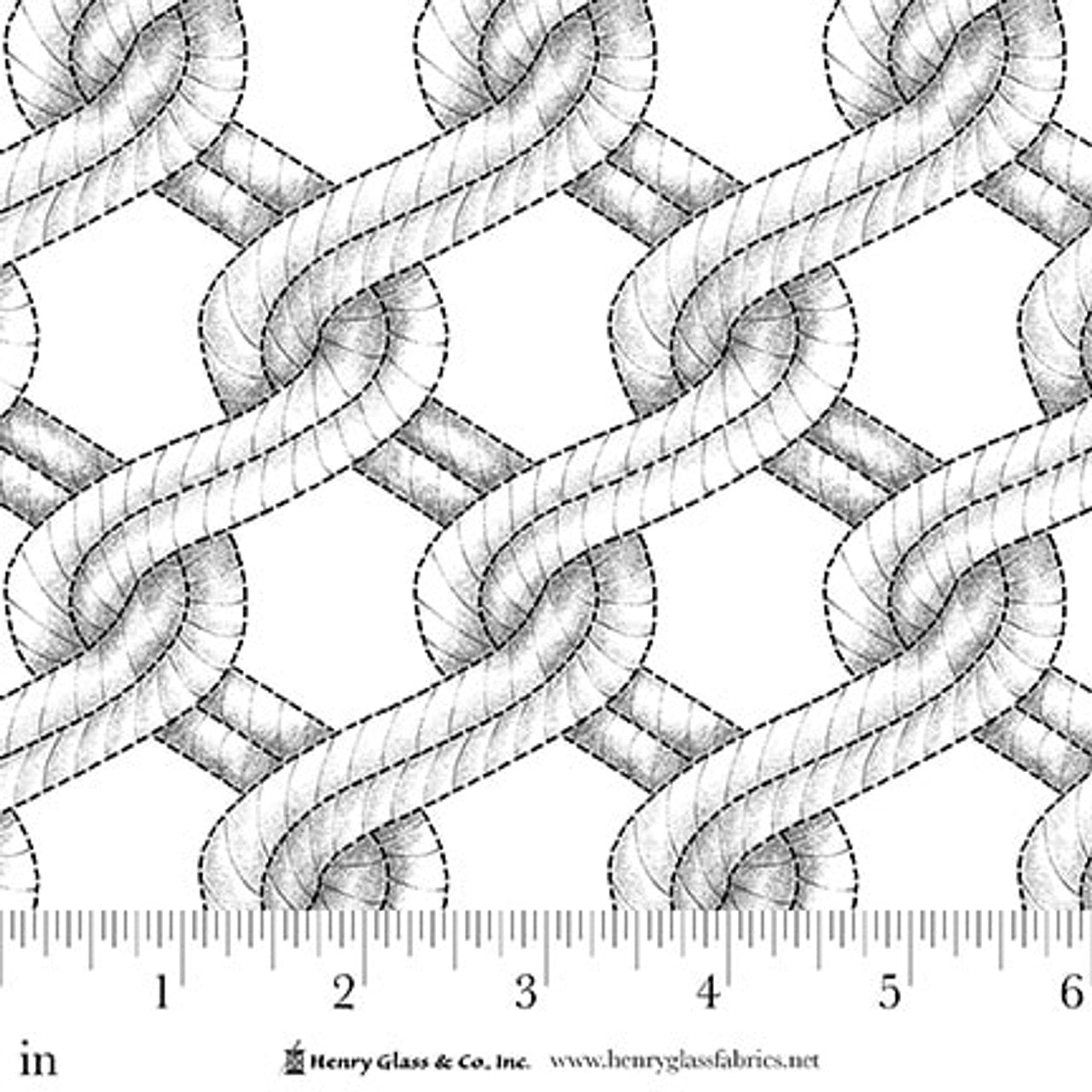 White/Black Twisted Rope Stitched Braid Cotton Wideback Fabric Per Yard