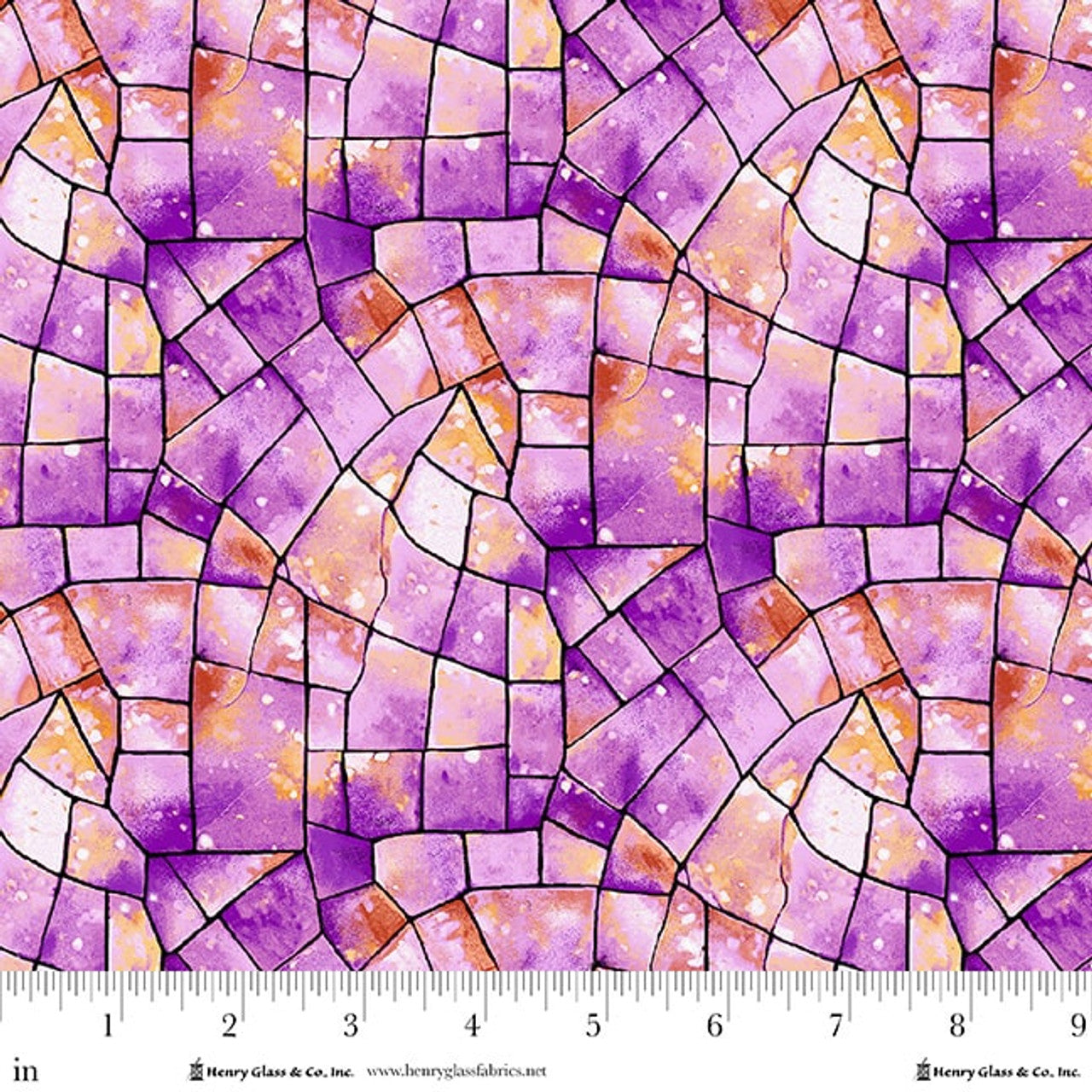 Fuchsia Kaleidoscope Stained Glass Cotton Wideback Fabric Per Yard