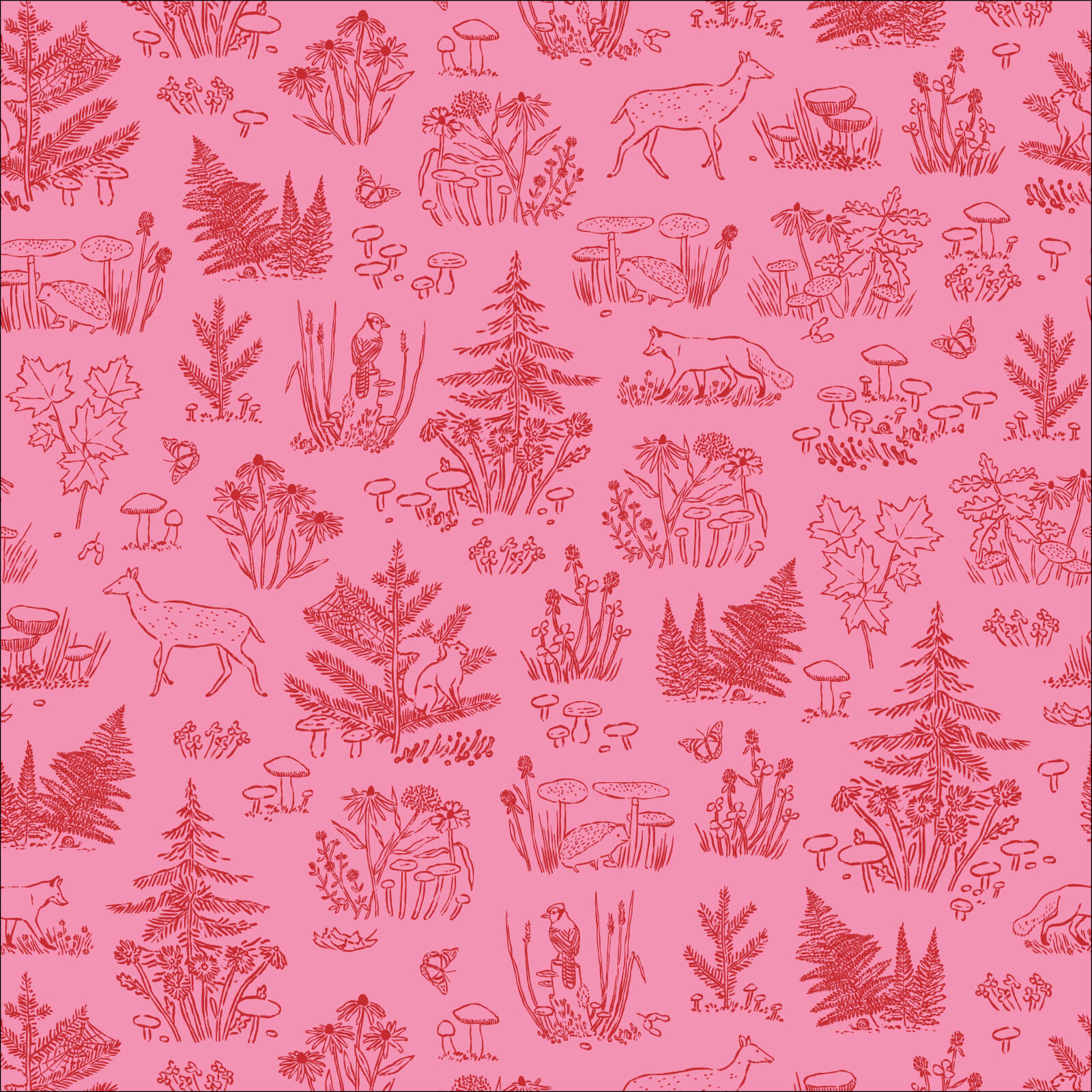 Autumn Walk - Forest Toile 44" / 45" Fabric Per Yard