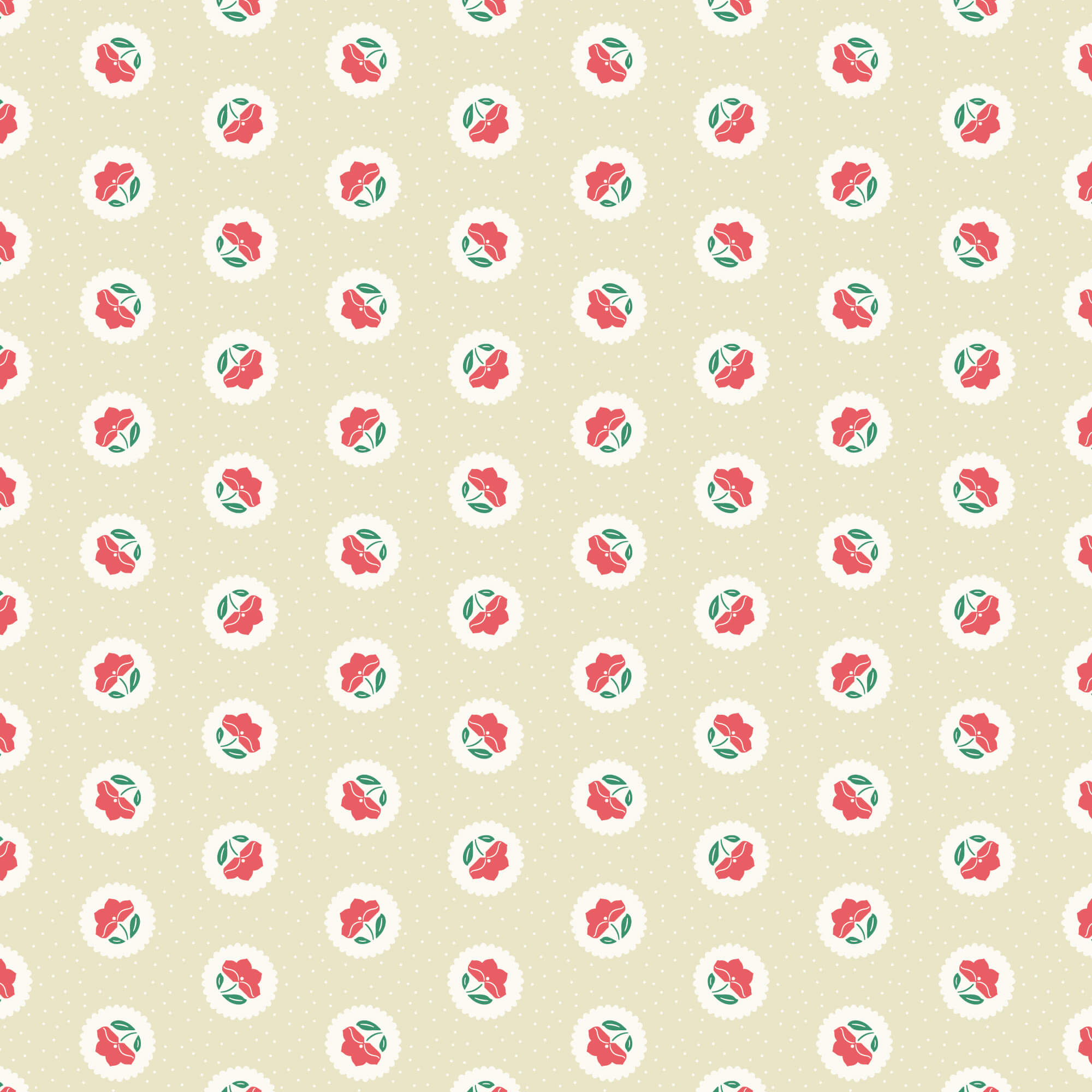 Little Bo - Dot Blossoms - Watermelon 44" / 45" Fabric Per Yard