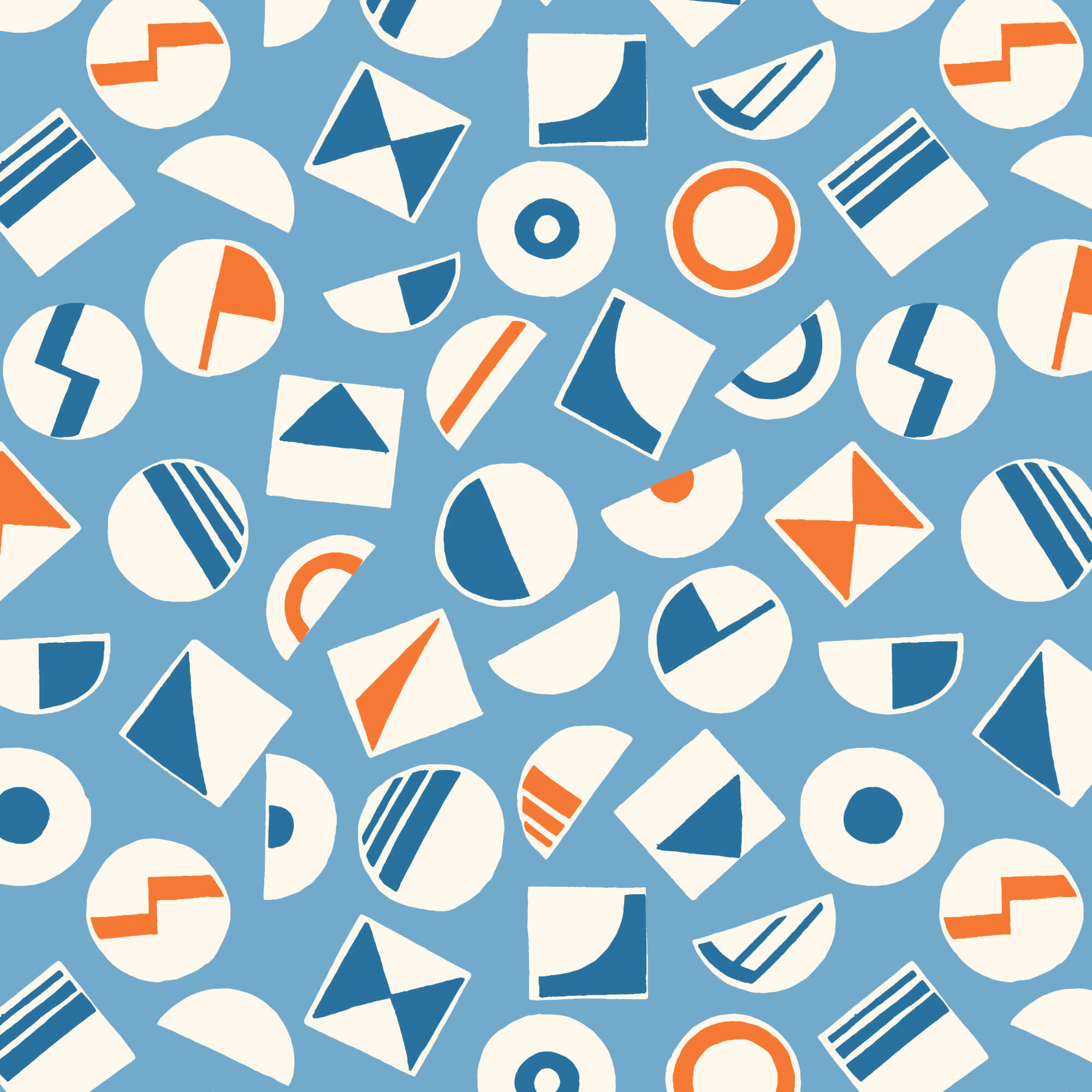 Orchard Deco - Bop - Blue 44" / 45" Fabric Per Yard