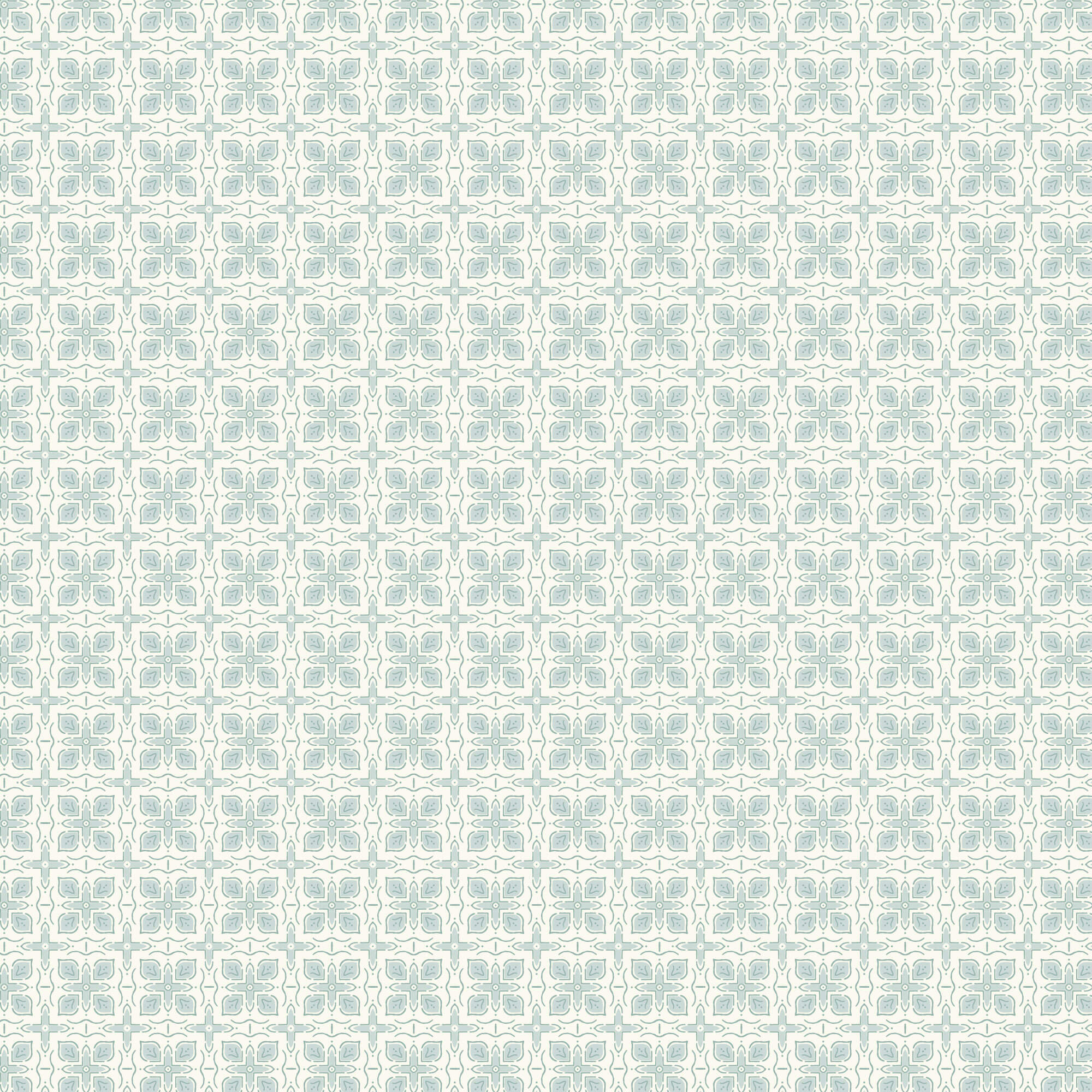 Cottage Garden - Tiled Path - Turquoise 44" / 45" Fabric Per Yard