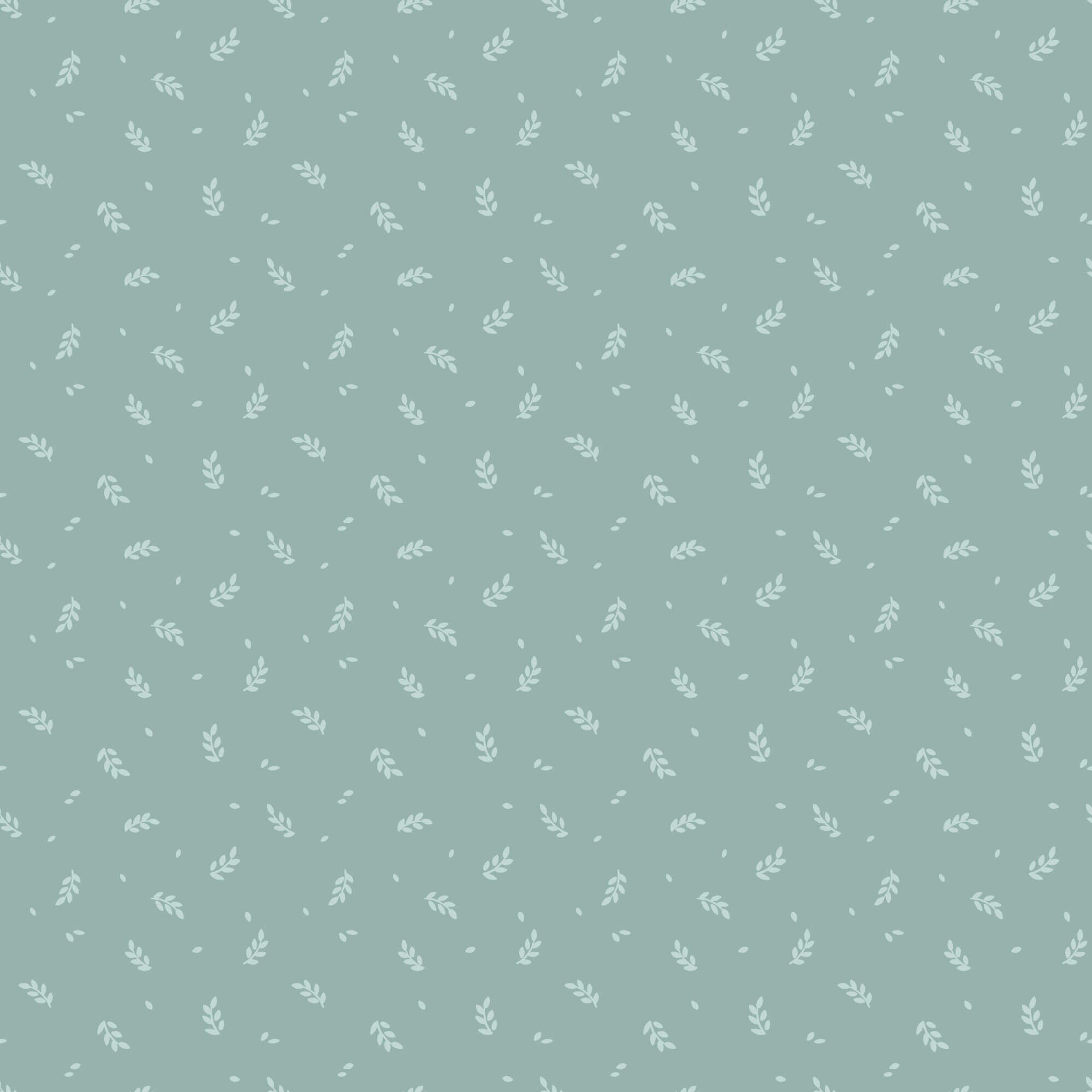 Cottage Garden - Sprigs - Turquoise 44" / 45" Fabric Per Yard