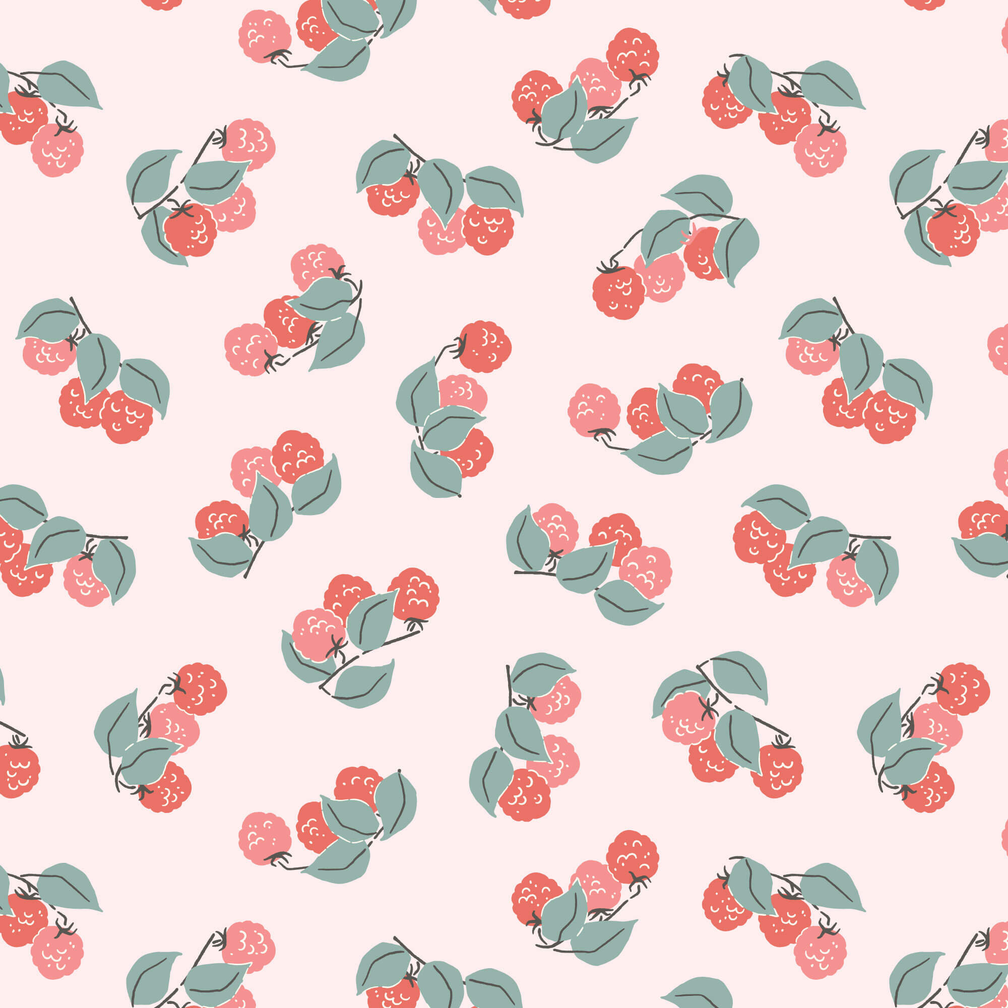 Cottage Garden - Raspberry Patch - Pink 44" / 45" Fabric Per Yard