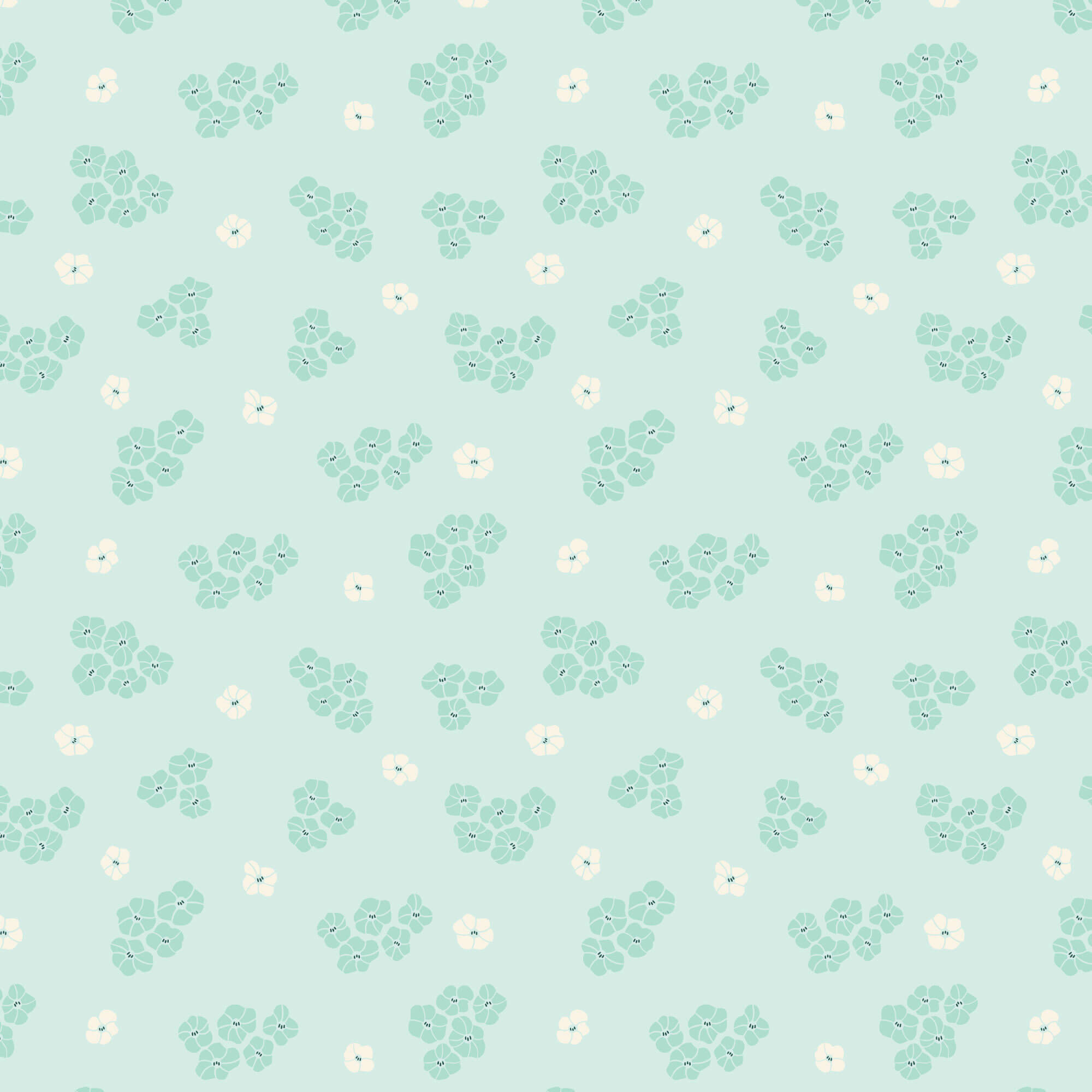 Florissima - Delightful Ditsy - Mint 44" / 45" Fabric Per Yard