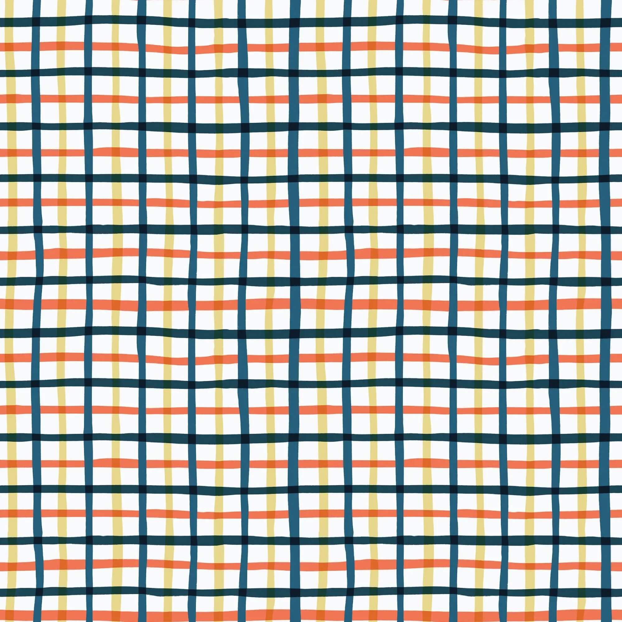 Camp Canine - Retro Plaid - Red/Gold 44" / 45" Fabric Per Yard