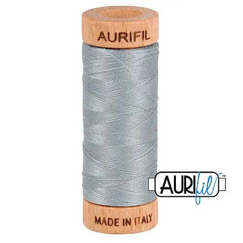 2610 Light Blue Grey Aurifil Cotton 80wt Spool - Linda's Electric Quilters