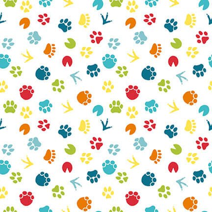 Blank Quilting A to Zoo quilting fabric in White 2655-01
