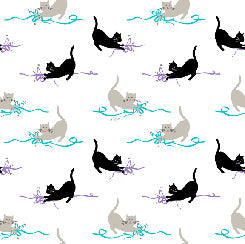 QT Fabrics Cat in the Box Cats and Ribbons quilting fabric