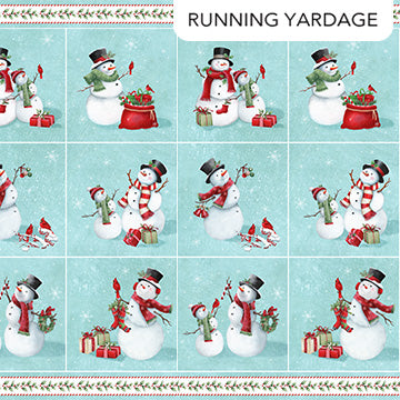 Holly Jolly Turq Multi Blocks 44"/45" Fabric Per Yard