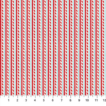 Holly Jolly White Multi Candycane Stripe 44"/45" Fabric Per Yard