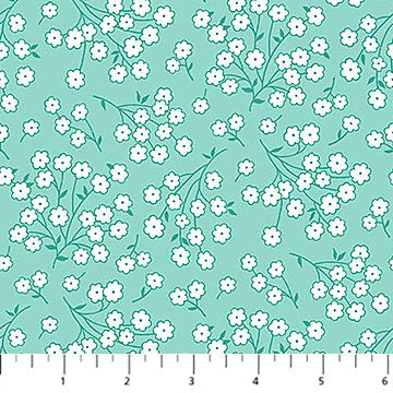 Turquoise Baby's Breath Quilting in Bloom 44"/45" Fabric Per Yard